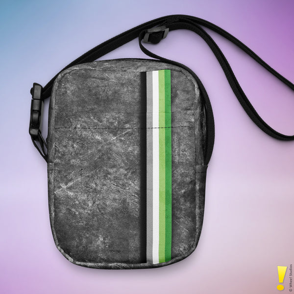 Aromantic Pride Grunge Stripe Crossbody Bag